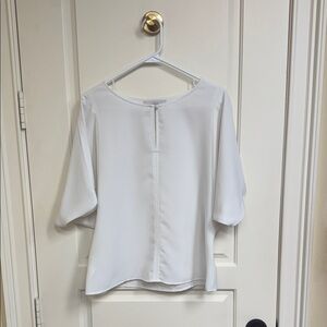 LOFT White Blouse with 3/4 Sleeves